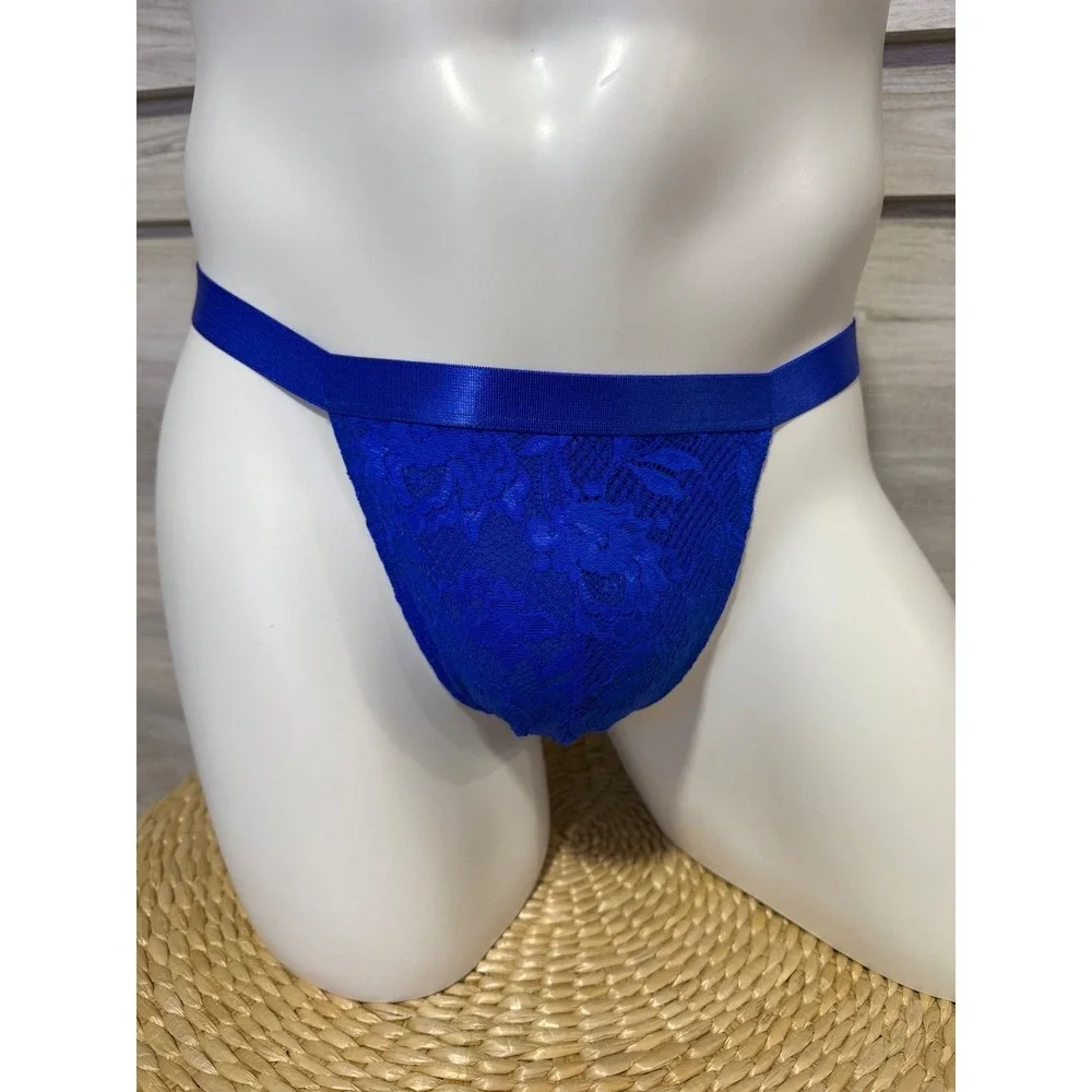 Cosabella Never Say Never Men's Lace‎ Thong Brief Cobalto  Size M